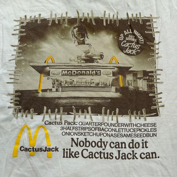 Travis Scott x McDonald's Cactus Jack Vintage Action Tee T Shirt Size XXL 2XL B4 - Picture 6 of 6